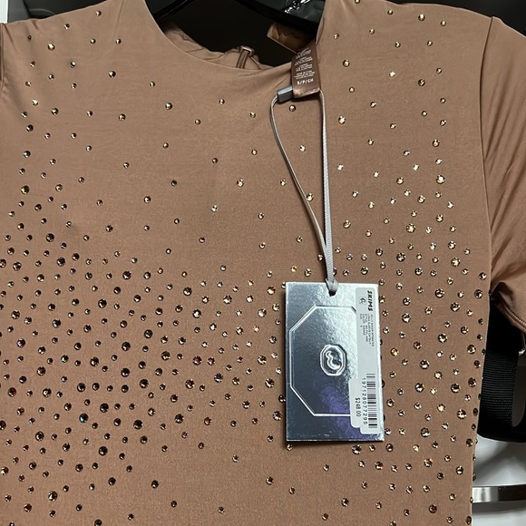 LAST CHANCE! Swarovski x Skims Jelly Sheer Long Sleeve Catsuit in Sienna - Picture 2 of 5